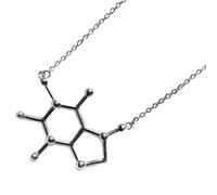 MAGICLULU Collana Gioiello Chimica Elegante in Lega Argento Ciondolo Donna Caffeina Design Creativo Unico per Amanti del Caffè, Adatta a Uso Quotidiano