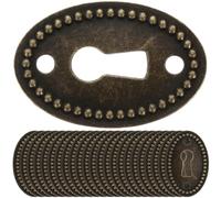 MAGICLULU Copriserrature per Mobili 24 Pezzi in Lega di Zinco Piastre Ovali Copri-Serratura Antiche per Cassettiere e Armadi Copertura Foro Serratura Decorativa per Arredamento Vintage