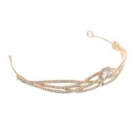 MAGICLULU Corona Barocca Retrò Oro Zirconi Bianchi, Copricapo da Sposa Leggero ed Elegante per Matrimoni, Feste e Servizi Fotografici, Accessorio Delicato per Ragazza