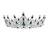 MAGICLULU Corona Tiara Verde Strass Scintillanti, Diadema Elegante per Feste di Compleanno e Cerimonie, Copricapo Decorativo per Adulti e Regine