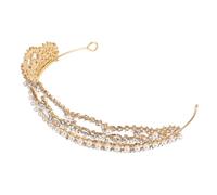 MAGICLULU Corona Vintage in Metallo con Strass e Perle Barocche Tiara Elegante Artigianale per Donna e Ragazza Accessorio Sposa per Nozze Prom Compleanni e Feste