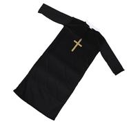 MAGICLULU Costume da Prete Maschile per Halloween in Taglia Unica 170-185 Cm, Abito da Festa Nero Decorazioni per Travestimenti e Oggetti di Scena per Feste Adulte