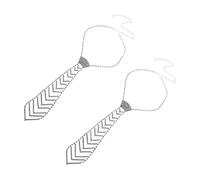 MAGICLULU Cravatta con Catena Regolabile 2 Pezzi con Strass a Forma di Freccia in Lega di Rame Argento Unisex per Matrimonio e Party
