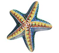 MAGICLULU Decorazione da Parete in Metallo Ferro a Forma di Stella Marina Gialla, Scultura Murale Resistente per Giardino, Balcone e Soggiorno, Ornamento Artistico Sospeso per Arredamento