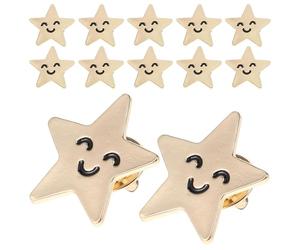MAGICLULU Decorazione distintivo stella in lega oro 12 pezzi a forma di stella a cinque punte, facile da applicare per eventi a tema e uso quotidiano per tutte le età