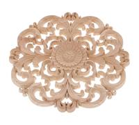 MAGICLULU Decorazione in Legno Intagliata Rotonda 24cm per Mobili e Porte | Khaki, Traforo Cavo, Singola Faccia, Verniciabile e Tinge Facile Stile Casuale