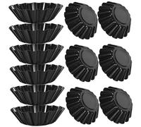 MAGICLULU Essenziale Per La Cottura 12 Per Muffin in Acciaio Carbonio Antiaderenti A Forma Di Fiore Per Preparare Facilmente Cupcake