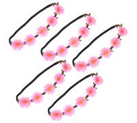 MAGICLULU Fascia per Chioma Bohemien Girasole Rosa in Tessuto Fatta a Mano, 5 Pezzi per Performance Cheerleaders e Feste a Tema Spiaggia