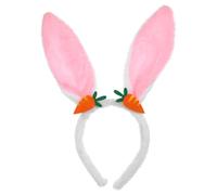 MAGICLULU Fascia per Chioma Pasquale in Peluche Orecchie da Coniglio e Carote, Accessori per Costumi Pasquali Donna e Bambina, Fascia per Festa di Pasqua e Cosplay Morbida e Comoda