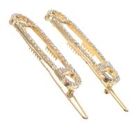 MAGICLULU Fermagli per Chioma da Donna 2 Pezzi in Metallo a Forma di Spilla di Sicurezza Strass Mollette Leggere per Chioma Lunghi e Corti Accessori Adatti per Feste e Uso Quotidiano