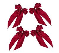 MAGICLULU Fermagli per Chioma per Styling Rapido 4 Pezzi con Fiocco Rosso e Lega, Clip Eleganti e Comode per Occasioni Speciali e Uso Quotidiano
