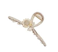 MAGICLULU Fermaglio in Lega Oro a Forma di Girasole per Chioma Donna Denti Forti e Cristalli per Routine di Bellezza Mattutina e Make-up