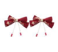 MAGICLULU Fiocchi per Chioma Bambina Stile Tradizionale Cinese 2 Pezzi Clip in Ferro Rosso per Coda di Cavallo Accessori per Chioma la Vita Quotidiana