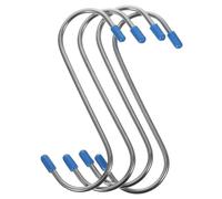 MAGICLULU Ganci a S 4 Pezzi con Custodia Protettiva in Acciaio Inossidabile Resistenza Elevata, Installazione senza Fori Colore Casuale per Bagno e Garage