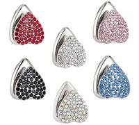 MAGICLULU Ganci Adesivi per Auto Piccoli Strass a Forma di Cuore, Multiuso per Organizzazione Interni Auto e Casa, Set da 6 Pezzi Multicolore senza Tracce, Resistente