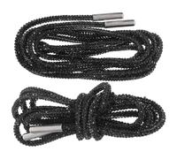 MAGICLULU Lacci per Scarpe Rotondi Neri con Cristalli 120 Cm 2 Pezzi, Lacci Glitterati per Scarpe da Ginnastica e Stivali, Cordini Decorativi per Felpe Cappuccio e Accessori DIY