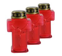 MAGICLULU Lampade a Candela Elettroniche da Giardino 3 Pezzi a Forma di Croce senza Fiamma per Decorazioni Esterne Cimitero Cortile, Luce Delicata, Plastica Durevole, senza Batteria