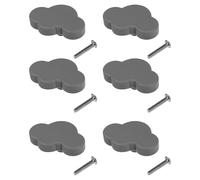 MAGICLULU Maniglia per Mobile in Gomma Morbida a Forma di Nuvola Grigia, Set da 6 Pezzi per Cassetti, Armadi e Porte, Accessorio per Mobili Resistente e Versatile per Camerette