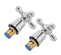 MAGICLULU Maniglia per Rubinetto a Croce in Ottone Argento 1/2 Pollice Compatibile per Lavelli Lavanderia e Utility Sinks