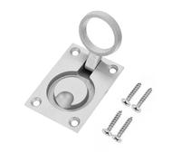 MAGICLULU Maniglia Quadrata in Acciaio Resistente con Anello e Manico Scanalato Accessorio per Portelli e Installazione con Viti Inclusa