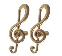 MAGICLULU Maniglie per Mobili in Ottone Massiccio a Forma di Nota Musicale, Set 2 Pezzi, Pomelli Retrò per Cassettiera, Armadio e Scarpiere, Maniglie Decorative per Cucina e Camera da Letto