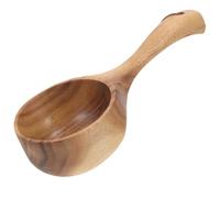 MAGICLULU Mestolo d'Acqua in Legno Ergonomico 21 Cm per Bagno Sauna e Cucina, Paletta Riutilizzabile Impugnatura Antiscivolo per Raccolta Liquidi e Uso Multifunzione Domestico