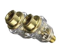 MAGICLULU Mini Lubrificatore Pneumatico da 1/4 Pollice in Alluminio, Oliatore Automatico per Utensili Pneumatici, Accessorio Compatto per Compressore D'aria Filtro Olio Integrato, Set da 2