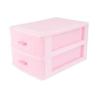 MAGICLULU Mobiletto Portaoggetti Cassetti Rosa a 2 Strati, Scatola Porta Cosmetici Compatta e Resistente, Organizer per Dormitori e Toeletta Femminile