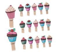 MAGICLULU Mollette di Legno per Foto a Tema Gelato 100 Pezzi Clip Decorative Multiuso per Cucina, Scuola e Feste Mini Fermacarte per Lavori Artigianali
