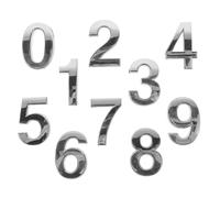 MAGICLULU Numerica Porta 5 Cm Argento 10 Pezzi, Cartelli Numeri Civici per Casa, Hotel e Uffici, Facile Installazione e Visibilità Interna