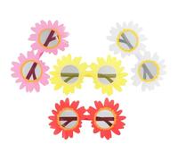 MAGICLULU Occhiali da Sole Girasole 4 Pezzi Colorati Set per Feste Cosplay Accessori Divertenti per Party Hawaii Spiaggia Rosso Giallo Bianco Rosa