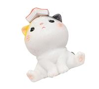 MAGICLULU Ornamento in Resina a Forma di Gatto Adorabile per Decorazione Auto e Torta, Soprammobile Creativo Bianco per Ufficio e Decorazioni da Tavolo