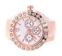 MAGICLULU Orologio ad Anello Tre Quadranti e Cristalli, Orologio al Quarzo da Dito Elegante in Lega e Vetro, Stile Casual alla Moda per Feste e Eventi