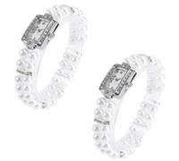 MAGICLULU Orologio da Polso Donna Finte 2 Pezzi Lega Plastica Bianco | Stile Classico Elegante e Fashion, per Uscite Casual e Appuntamenti, Regalo per Amiche