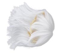 MAGICLULU Parrucca Bianca Donna Corta Dritta con Frangia Sintetica Resistente per Cosplay Costume Props Look Naturale e Colore Duraturo Adatta Tutti i Volti