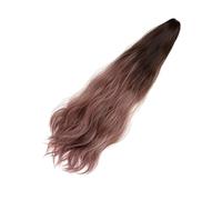 MAGICLULU Parrucca Lunga Ondulata Sfumata per Donna Accessorio Capelli Finti Naturale e Confortevole Coda di Cavallo Elegante per Feste e Cosplay Colore Marrone Scuro e Rosa