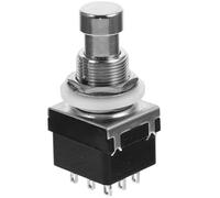 MAGICLULU Pedale Musicale per Effetti Chitarra Elettrica 3Pdt a 9 Pin in Metallo Nero, Interruttore a Pedale Silenzioso, Mini Pulsante Piede Compatto per Pedalboard e Uso in Viaggio