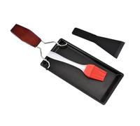 MAGICLULU Piastra Comal BBQ con Manico Legno Padella Antiaderente Compatta per Carne e Pizza Base Piatta Distribuzione Calore Uniforme per Cucina Professionale e Outdoor