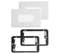 MAGICLULU Piastra Passacavi a Spazzola Set da 4 Pezzi Staffa di Montaggio, Pannello a Muro per Gestione Cavi, Ingresso Cavi per Uso Domestico, Ufficio e Commerciale, Installazione Facile