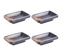 MAGICLULU Piatti Rettangolari Per Salsa Di Soia in Ceramica Set Di 4 Contenitori Mini Per Condimenti Adatti Per Casa E Ristorante Facili Da Pulire 3.5X2.4X1 Pollici