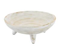 MAGICLULU Piatto Tre Piedi per Condimento da Tavola in Terracotta Grezza Bianco Superficie Liscia e Design Rotondo Leggero per Piatti Sushi e Antipasti
