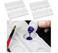 MAGICLULU Plastica Tavolozza a Doppio Strato Bianca Griglie per Acquerello | Pittura e Miscelazione Colori, Design Coperchio, Adatta a Ragazze e Signore, Formato Pratico