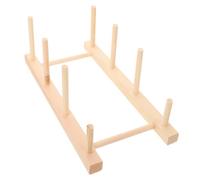 MAGICLULU Porta Rocchetti Filo da Cucire in Legno Marrone, Organizer da Tavolo Compatto per Diverse Dimensioni di Bobine, Mantiene Ordinato Lo Spazio di Lavoro in Studi e Laboratori