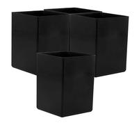 MAGICLULU Porta Spazzola per Wc Quadrato in Plastica Nero 4 Pezzi Salvaspazio e Portatile per Hotel e Bagni Pubblici