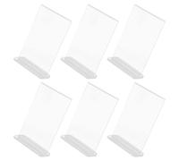 MAGICLULU Portacartello da Tavolo in Acrilico Trasparente Set 6 Pezzi Supporto per Segnaletica a T Doppia Faccia Espositore per Menu Ristorante Versatilità Esposizione Pubblicitaria