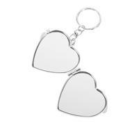 MAGICLULU Portachiavi Set 2 Compatto e Facile da Trasportare Specchio Tondo Doppio in Metallo Argento per e Viaggi
