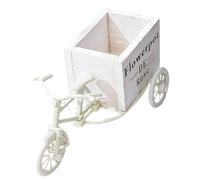 MAGICLULU Portafiori per Bicicletta in Stile Rurale, Secchio Multiuso in Legno e Plastica, Supporto Stabile per Piante e Decorazione Casa e Matrimoni, Decorazione da Tavolo per Balcone