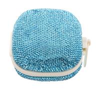 MAGICLULU Portapillole da Viaggio Portatile con 4 Scomparti, Organizer Settimanale Compatto con Strass e Cerniera, Custodia Tascabile per Pianificazione Medicinali e Vitamine