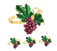 MAGICLULU Portatovaglioli Viola Foglia Verde 4 Pezzi Anelli per Tovaglioli alla Frutta Decorazione per Tavola Ristoranti Feste e Riunioni di Famiglia
