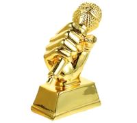 MAGICLULU Premio Microfono in Resina Oro per Concorso Canoro, 1 Pezzo | Riconoscimento Commemorativo Vintage, per Cerimonie e Partecipazione Scolastica, Design a Mano Simulata, Collezione